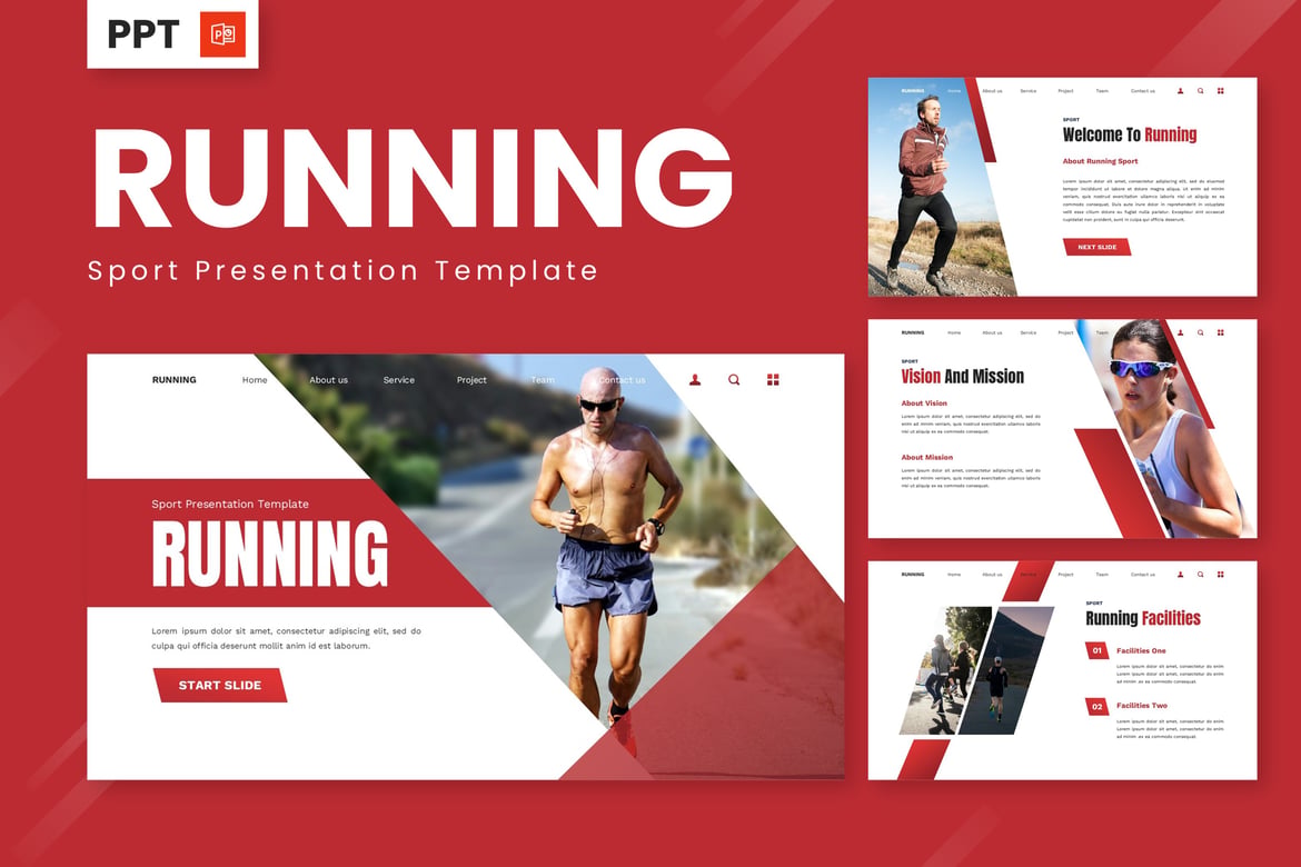 Template Powerpoint Olahraga Lari yang Menarik dan Profesional