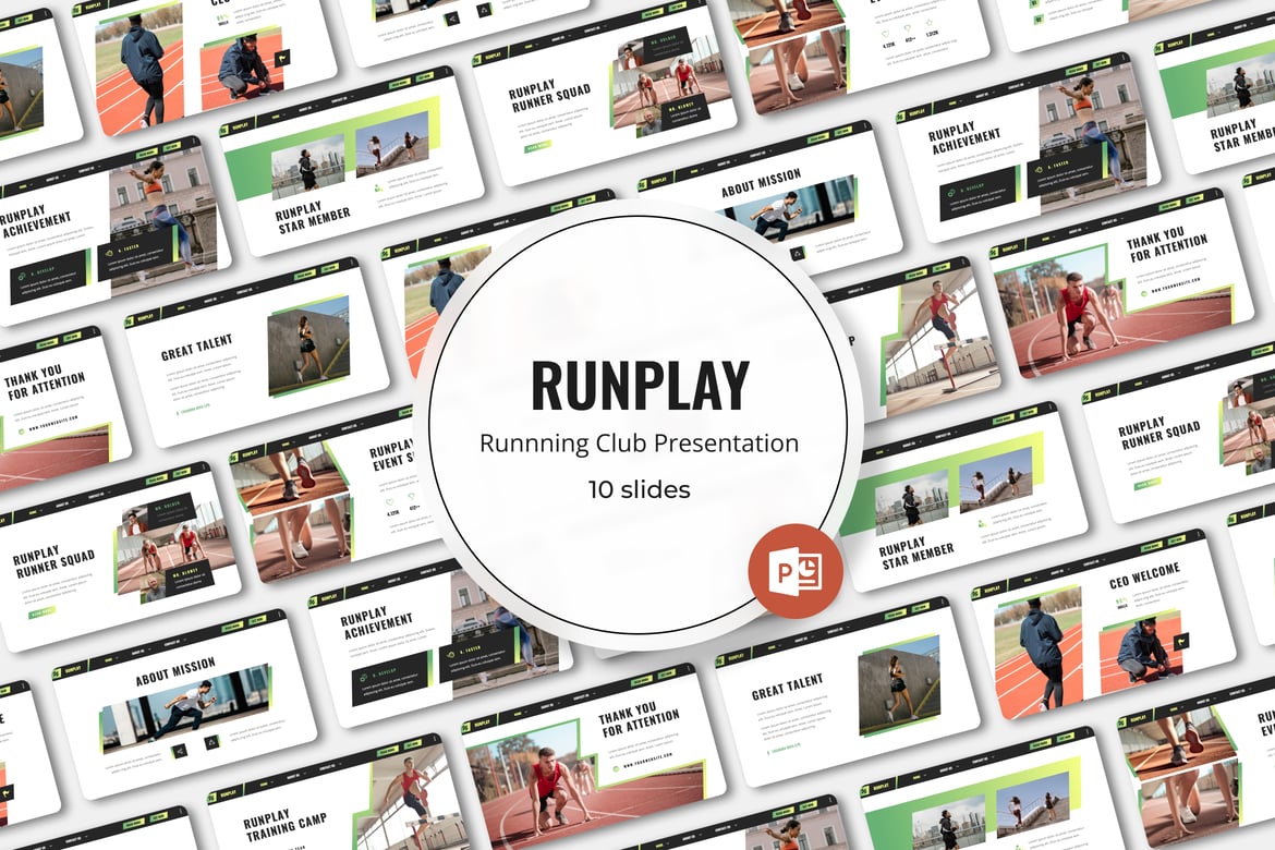 Runplay - Template Powerpoint Club Lari yang Menarik