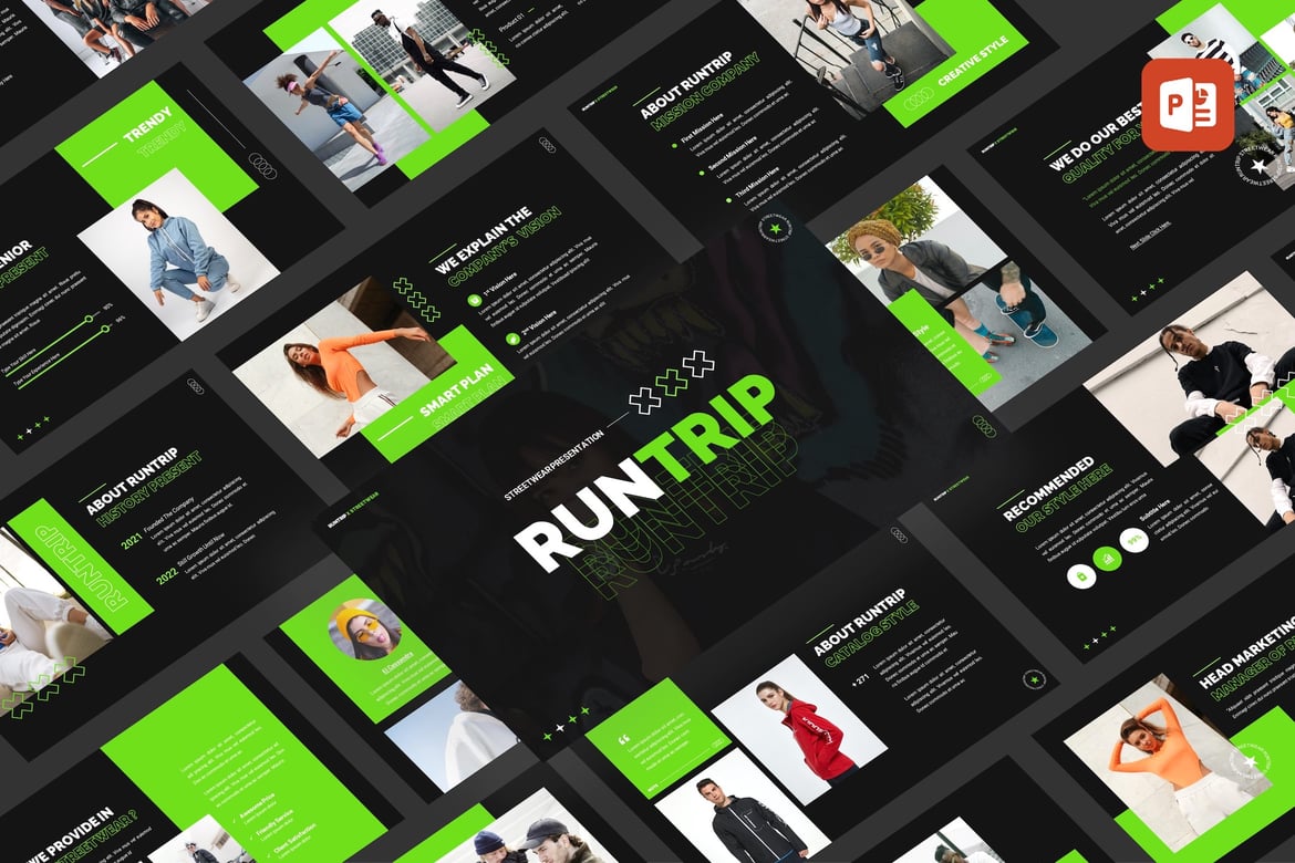 Runtrip - Template PowerPoint Streetwear yang Menarik