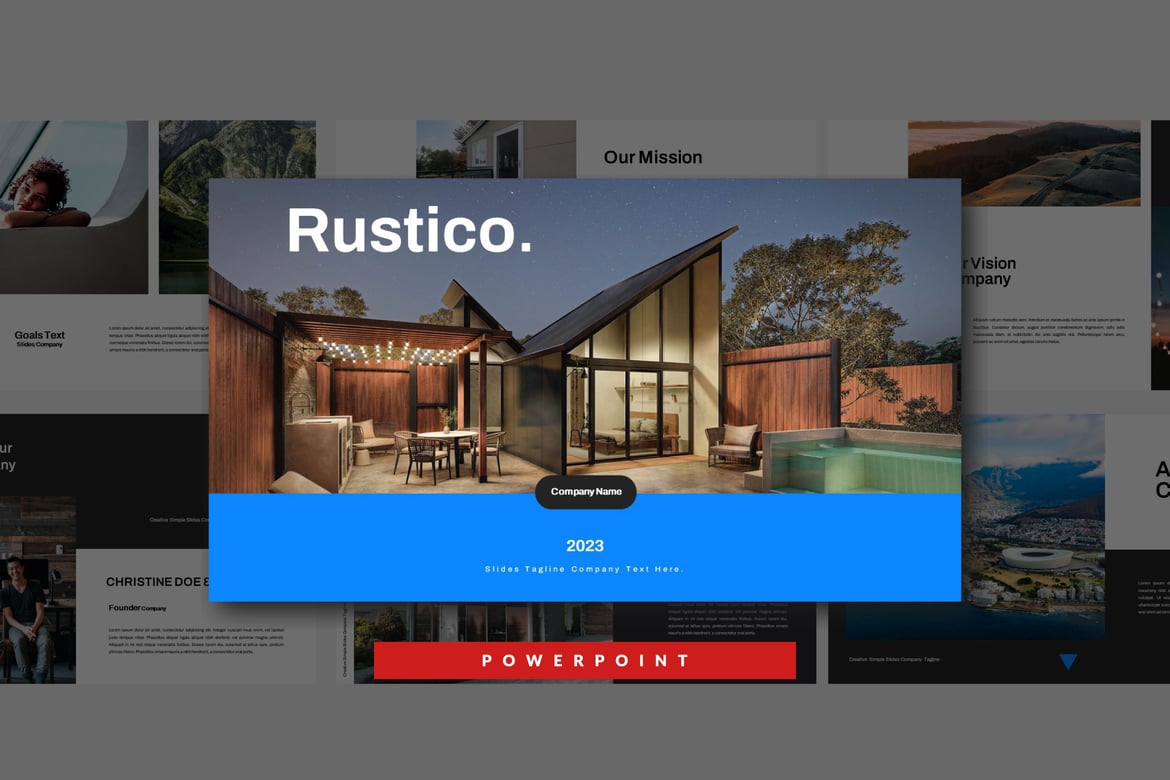 Template Presentasi PowerPoint Rustico yang Menarik