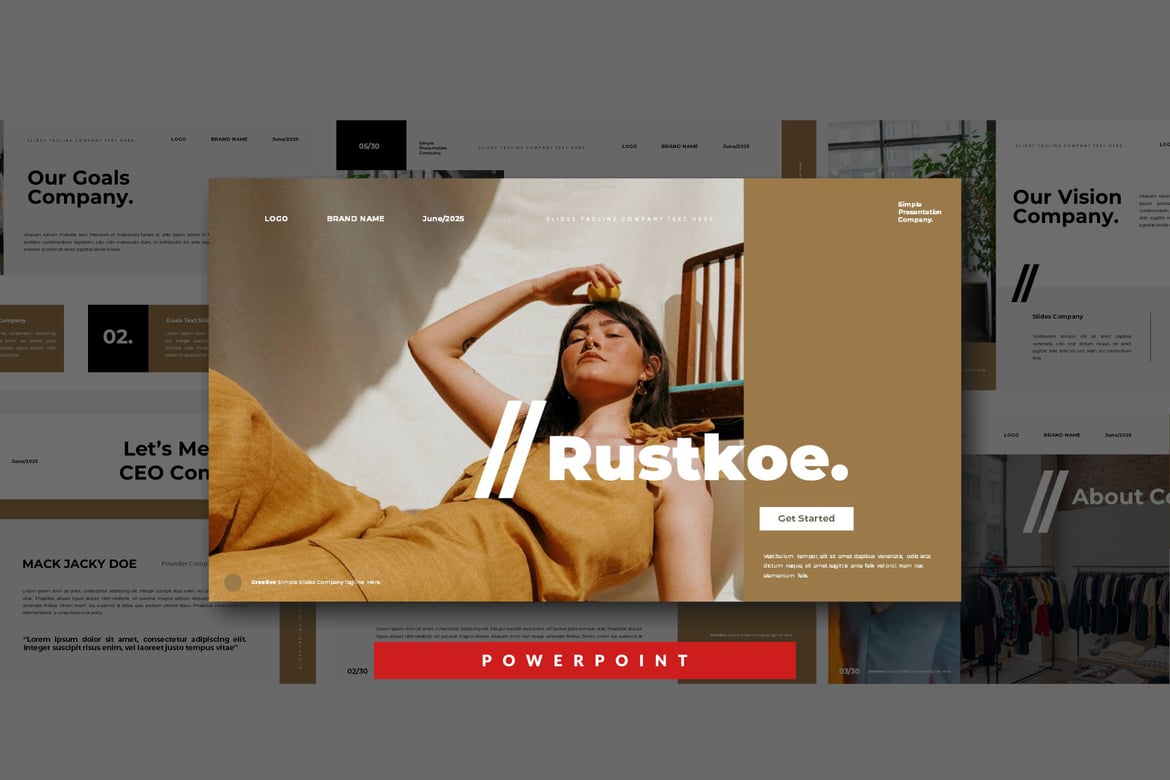 Template Presentasi PowerPoint Rustkoe yang Menarik
