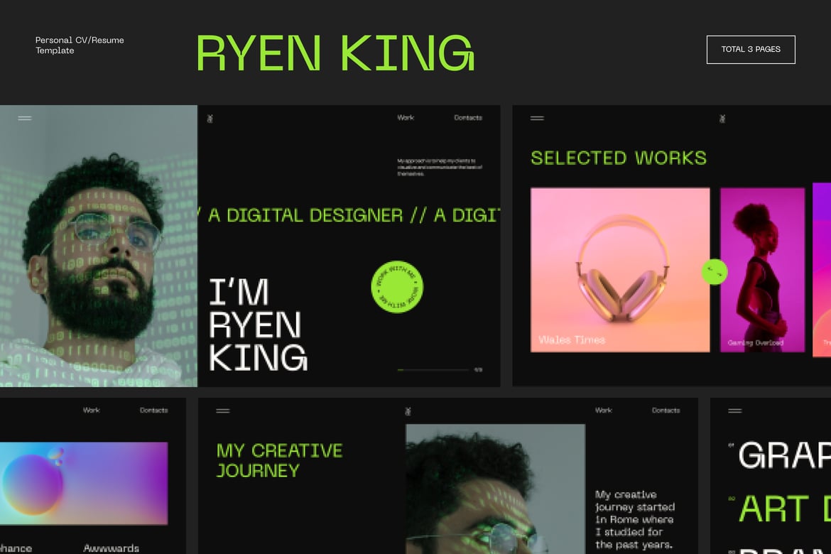 Tema WordPress Ryen King - CV/Resume Pribadi yang Menarik dan Fungsional