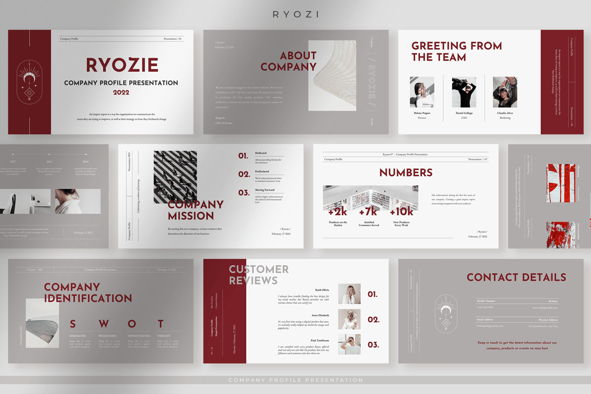 Ryozie - Template Presentasi Profil Perusahaan Modern