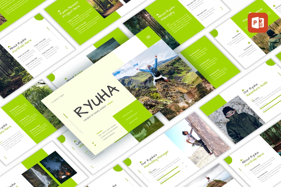 Ryuha - Template PowerPoint Agensi Perjalanan yang Menarik