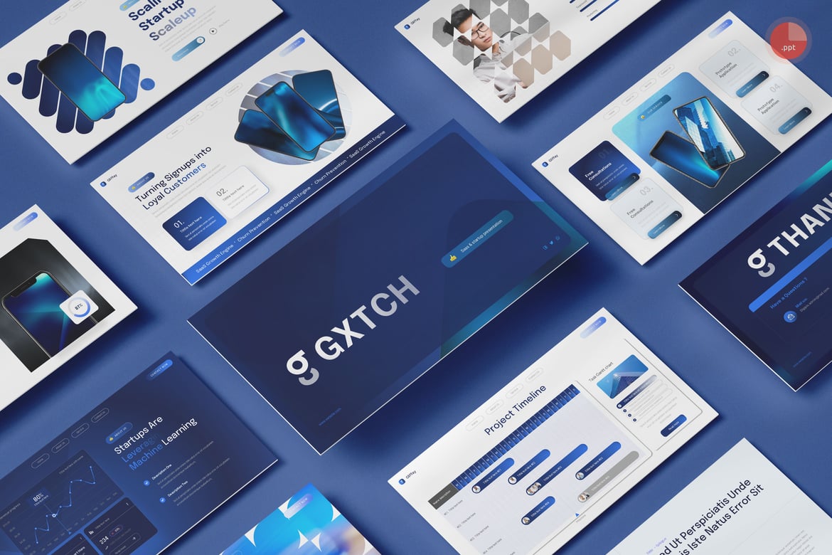 Template PowerPoint Menarik untuk SaaS & Startup