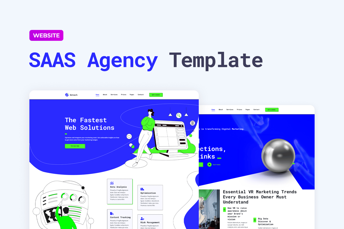 Template Website SaaS Modern dan Responsif - Sitech