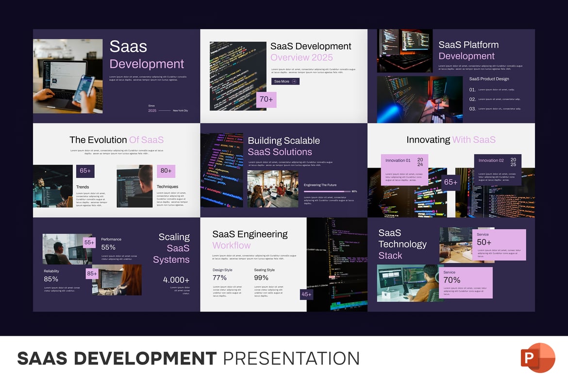 Template Presentasi PowerPoint Pengembangan SaaS yang Efektif