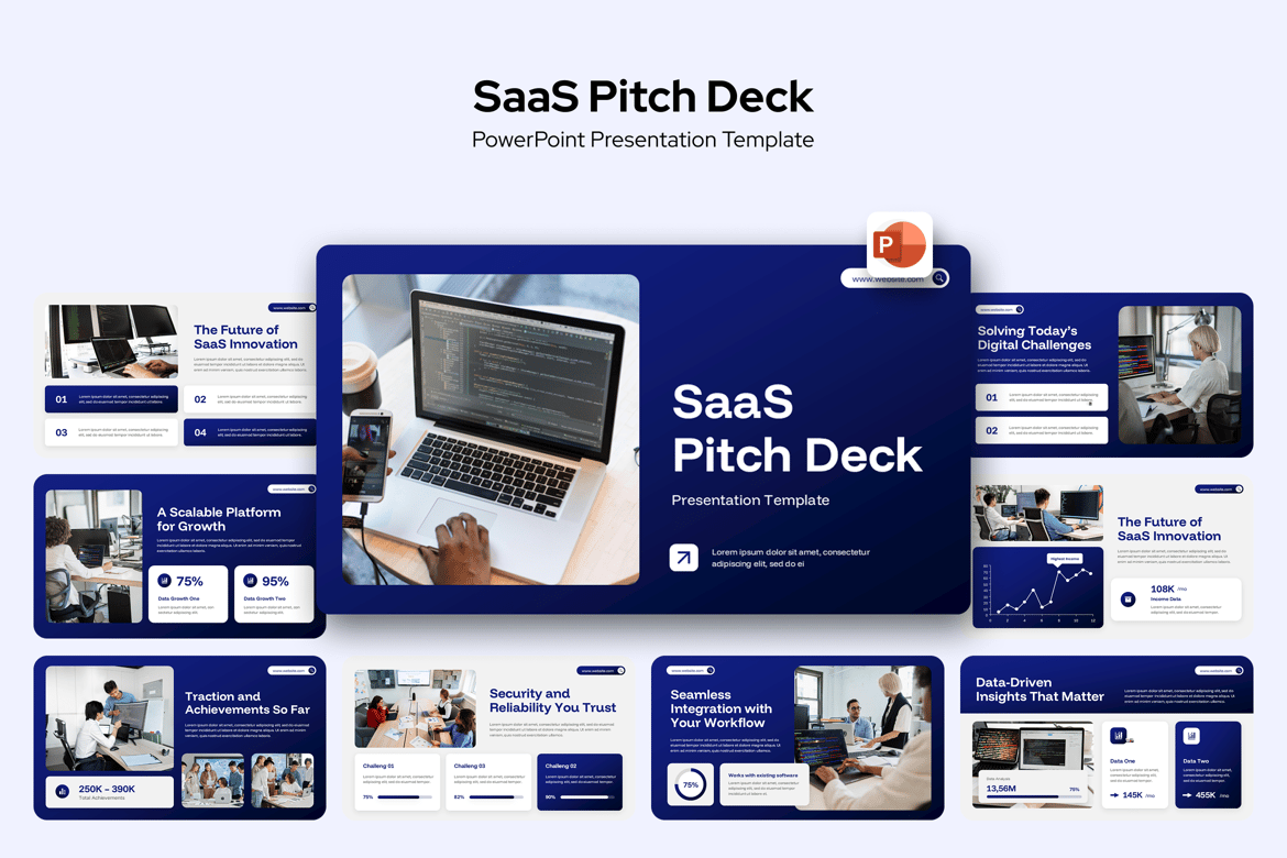 Template PowerPoint Pitch Deck SaaS yang Menarik dan Profesional