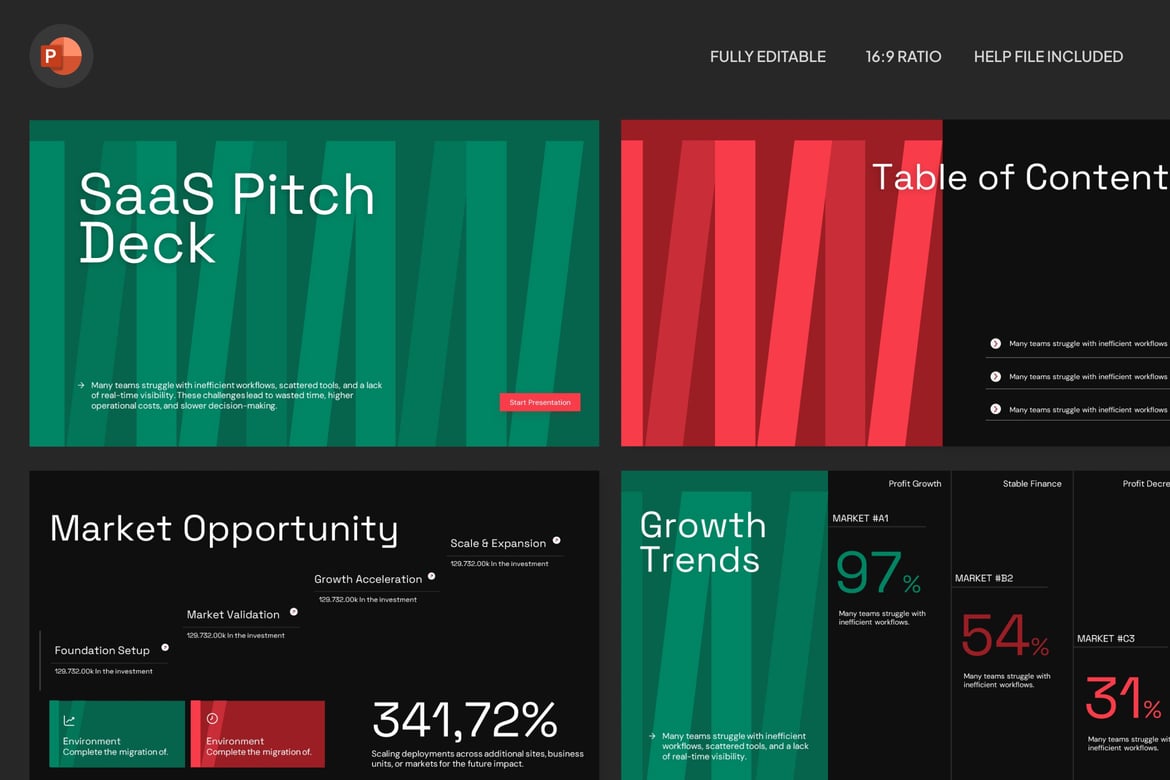 Template Presentasi Pitch Deck SaaS yang Menarik dan Profesional