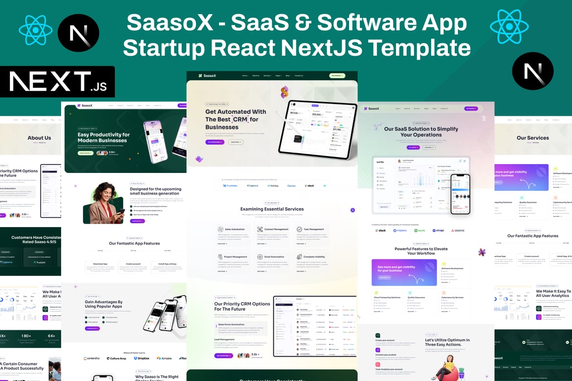 SaaSOX - Template Website SaaS & Aplikasi React NextJS yang Responsif