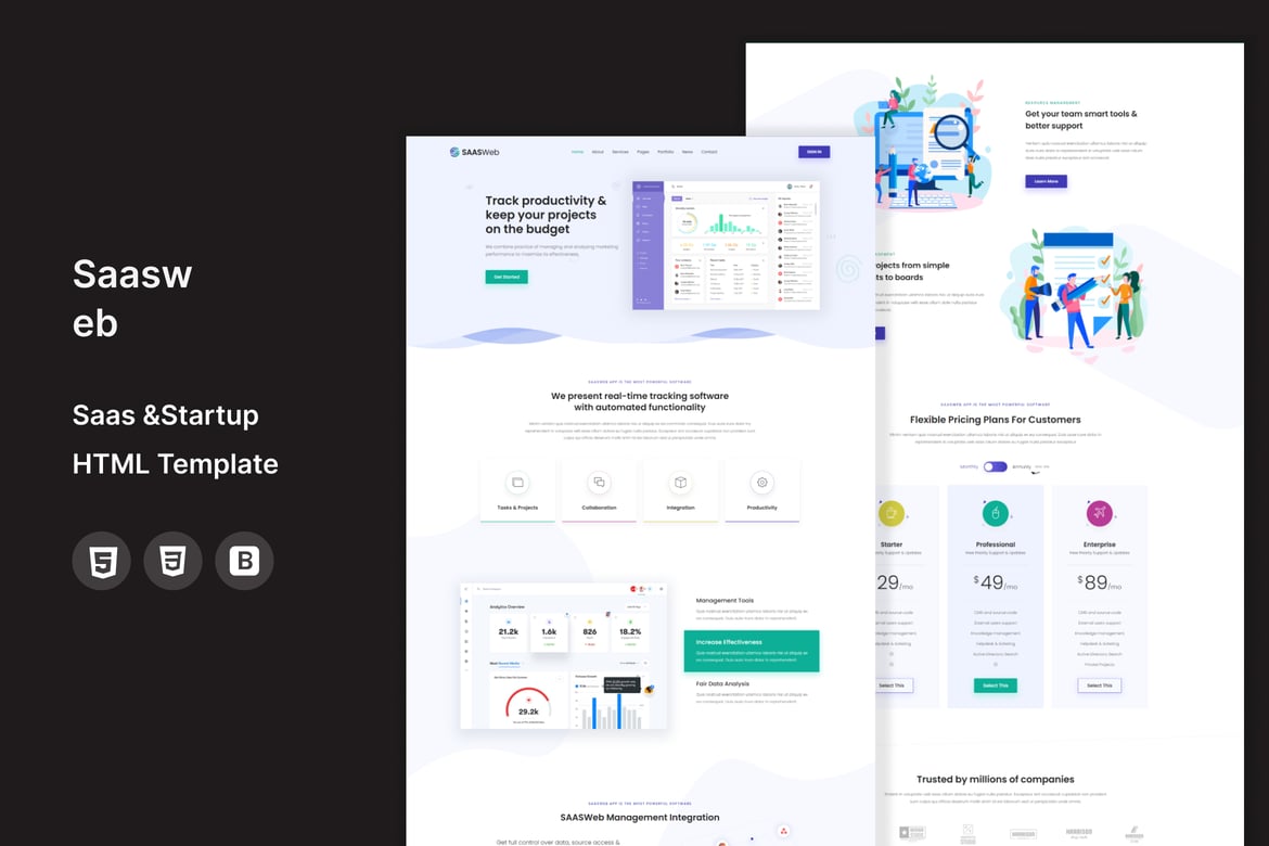 Saasweb - Template Website SAAS & Startup yang Kuat dan Fleksibel