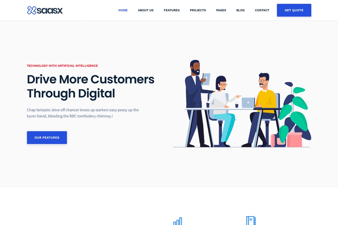 SaasX - Template Website HTML untuk Startup dan Agensi