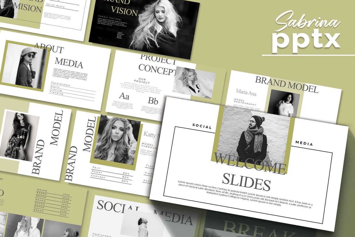 Template Presentasi PowerPoint SABRINA yang Modern dan Kreatif