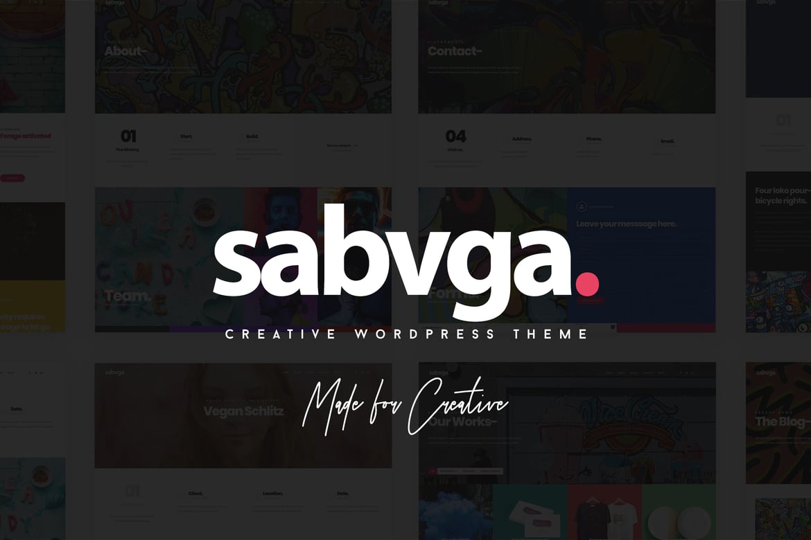 Sabvga - Tema Portfolio Modern dan Kreatif untuk WordPress