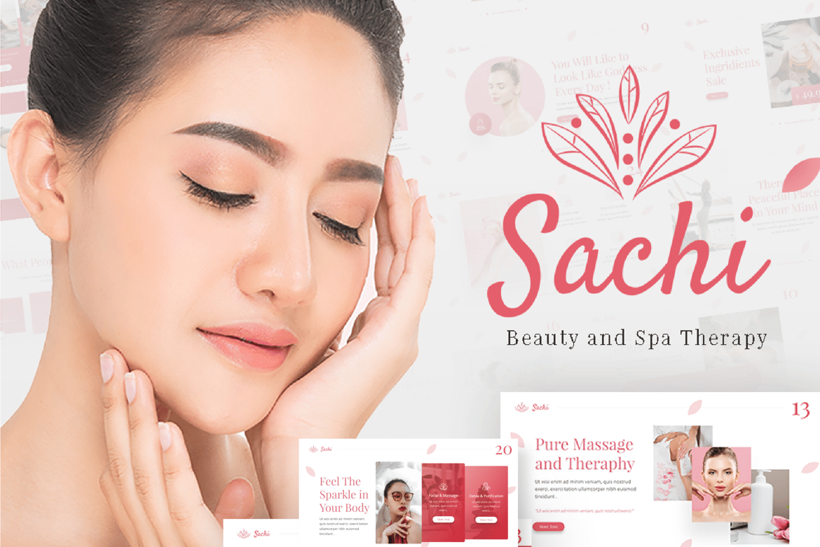 Template Powerpoint Sachi untuk Spa Kecantikan yang Menawan