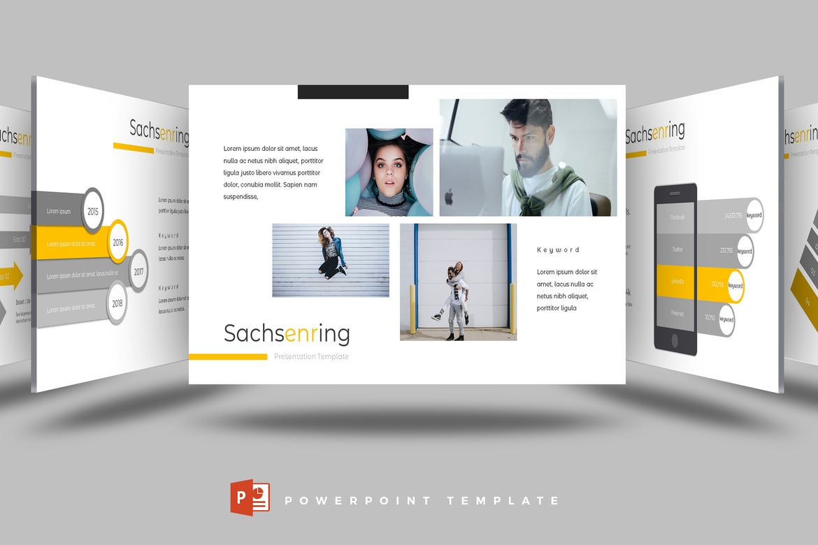 Template PowerPoint Sachsenring - Desain Menawan untuk Presentasi Anda