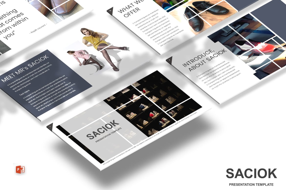 Template Presentasi PowerPoint Saciok yang Modern dan Menarik