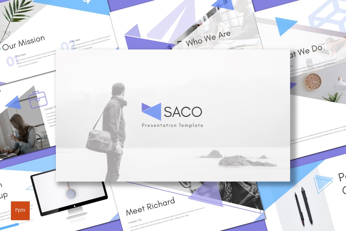 Saco - Template Presentasi PowerPoint Kreatif dan Minimalis