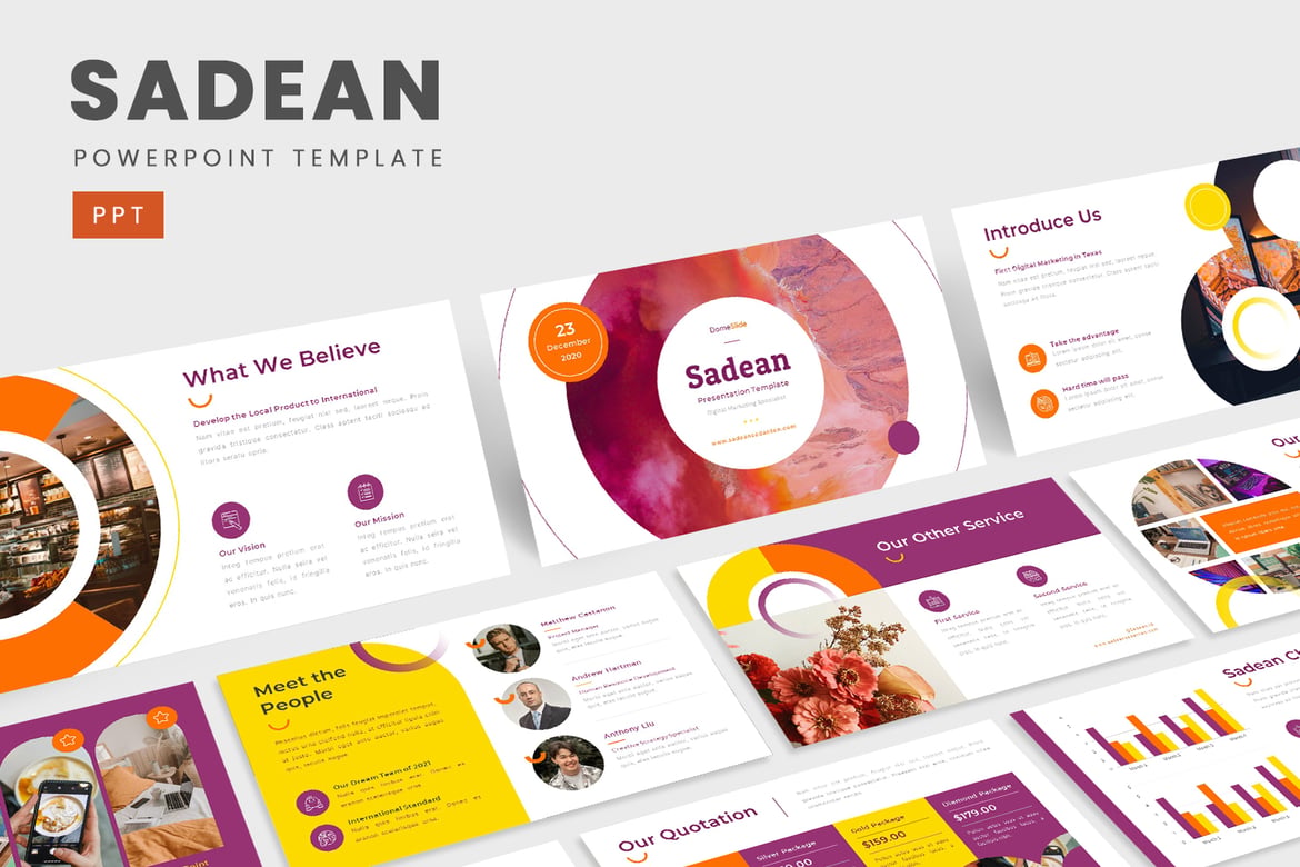Template Presentasi Sadean – Solusi Digital Marketing yang Menarik