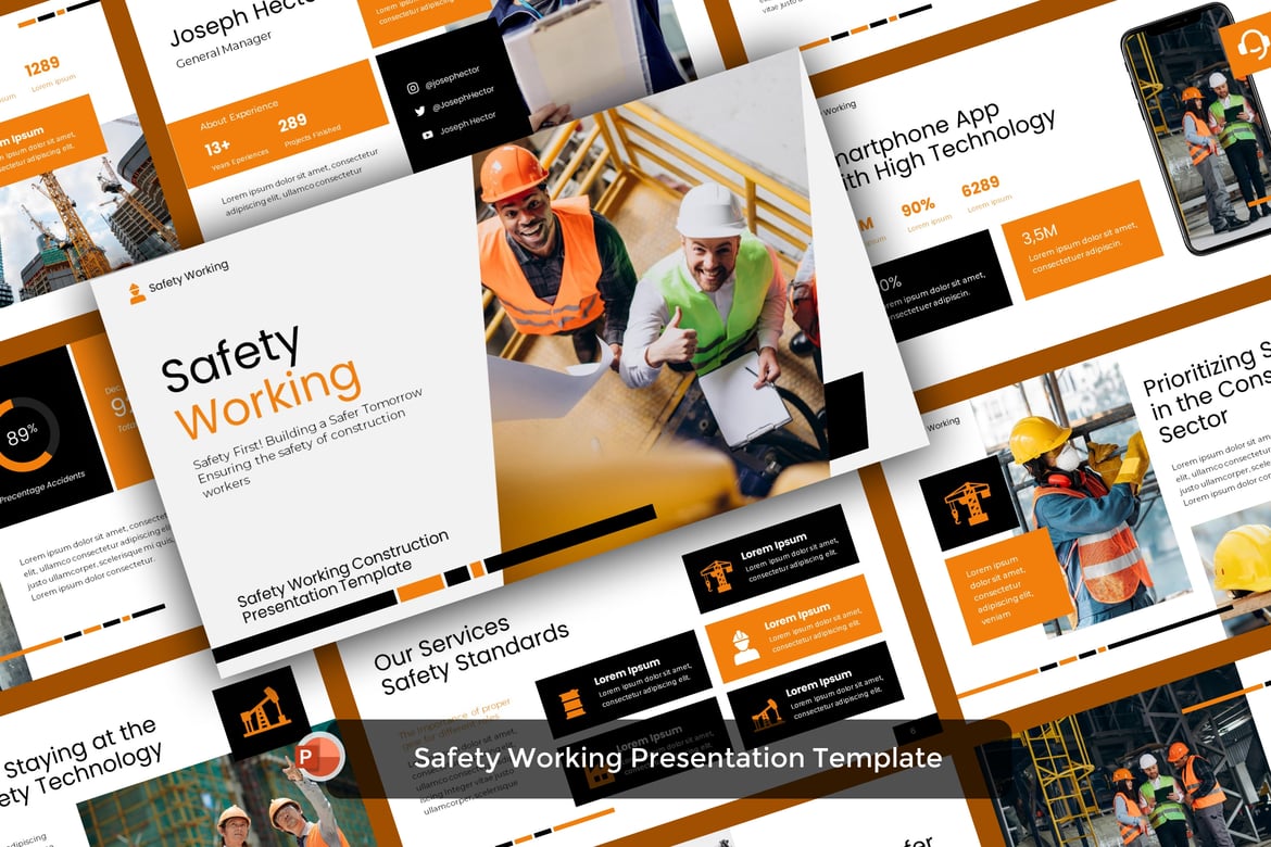 Template Presentasi Powerpoint Keamanan Kerja yang Menarik