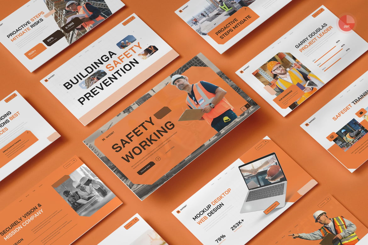 Template Presentasi PowerPoint Keselamatan yang Menarik