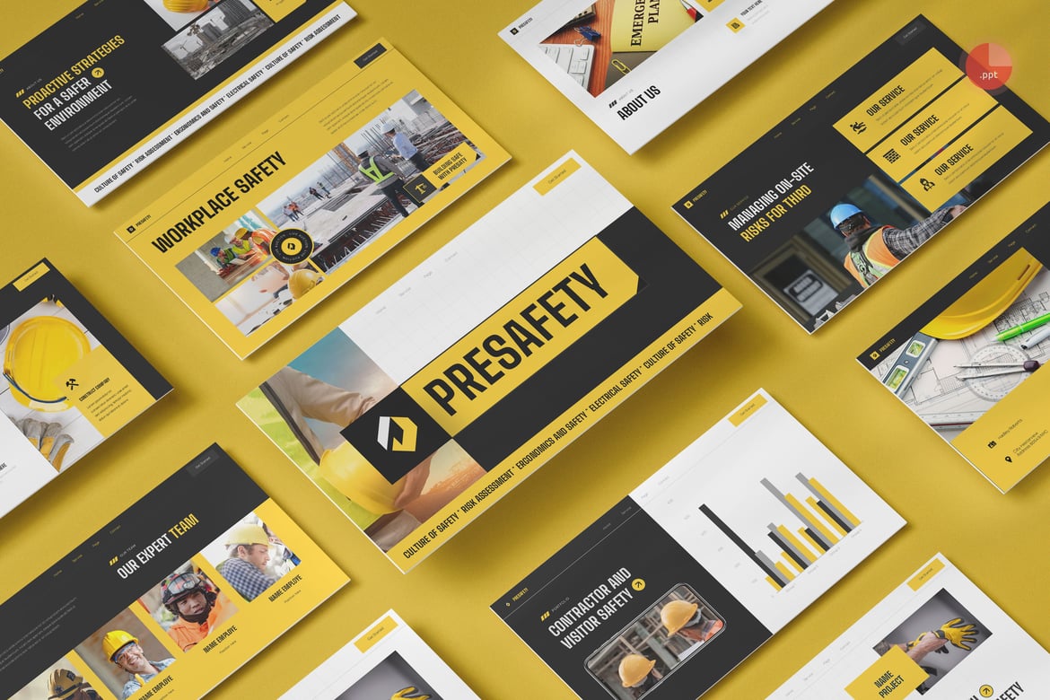 Template Presentasi Keamanan Tempat Kerja yang Profesional