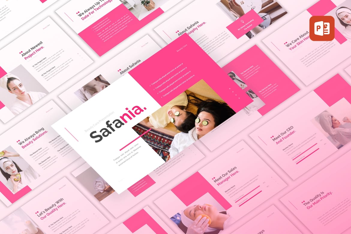 Saffania - Template PowerPoint Perawatan Kecantikan yang Menawan