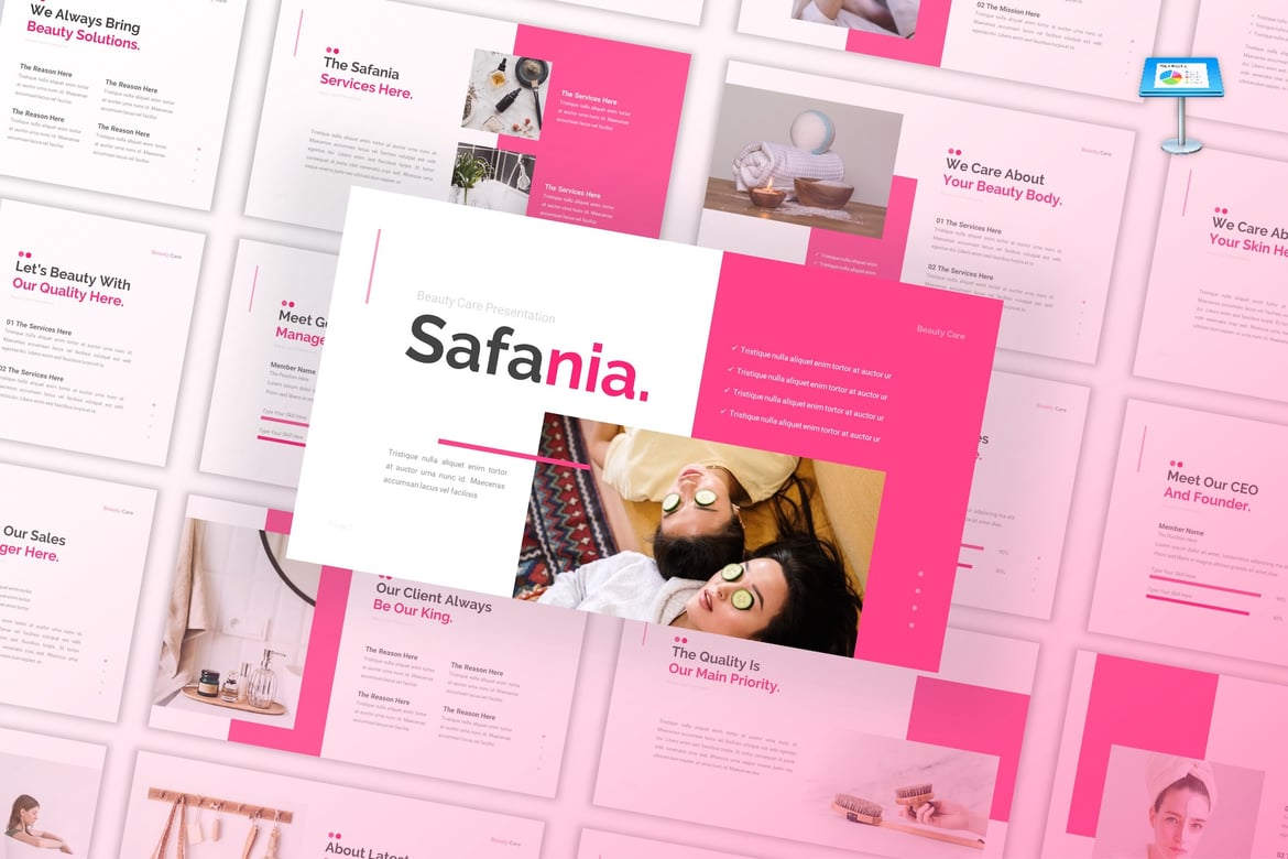 Saffania - Template Presentasi Kecantikan yang Menawan