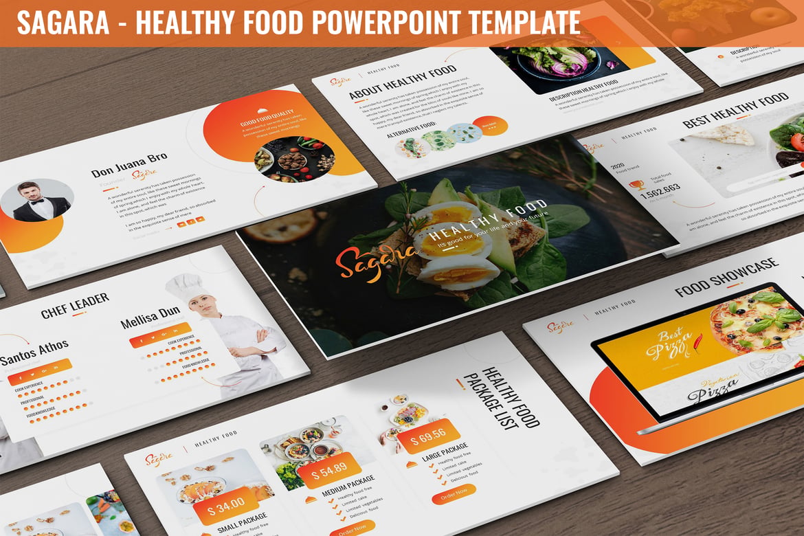 Sagara - Template Powerpoint Makanan Sehat yang Menarik
