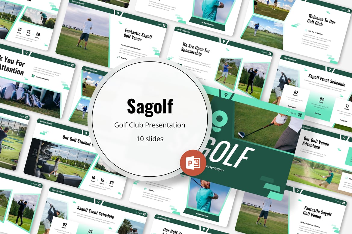 Sagolf - Template PowerPoint Klub Golf yang Menginspirasi