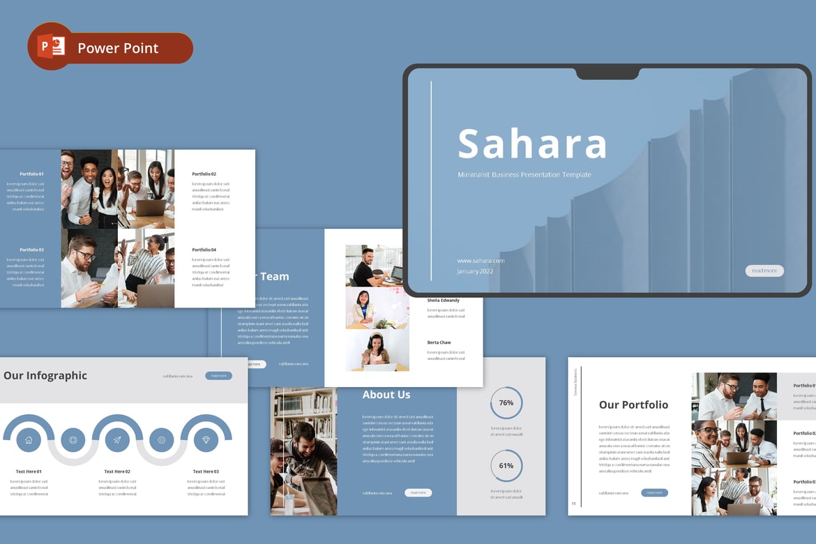 Template Presentasi PowerPoint Sahara - Solusi Kreatif untuk Bisnis Anda