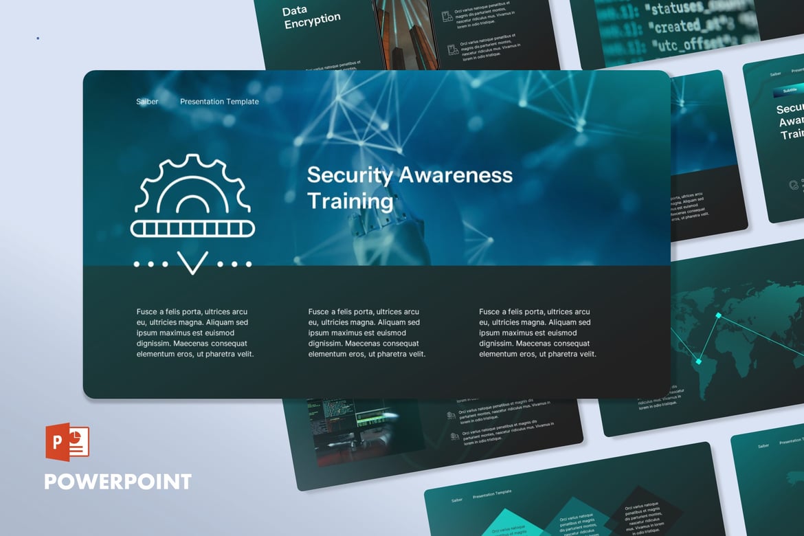 Template Presentasi Cybersecurity Saiber - Solusi Tepat untuk Keamanan Digital Anda