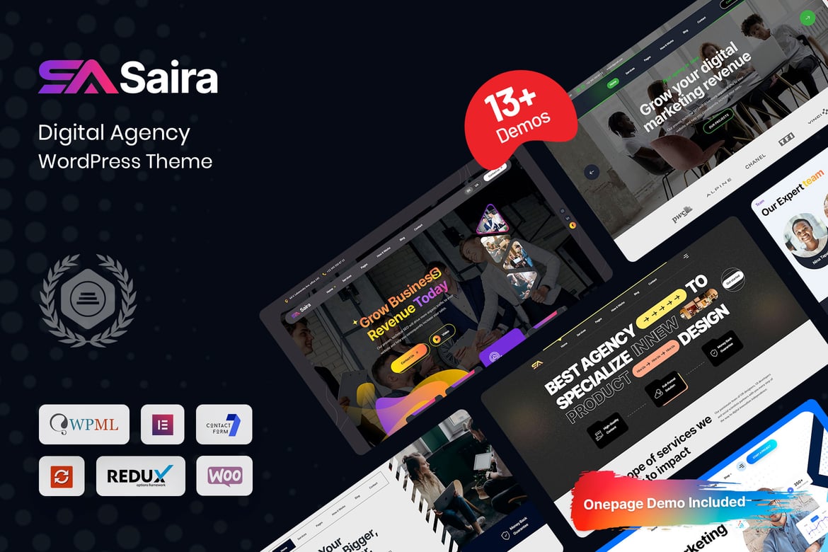 Saira - Tema WordPress untuk Agensi Digital yang Menarik