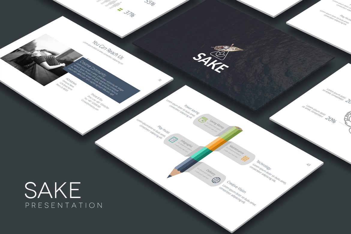 Template Powerpoint SAKE - Presentasi Kreatif dan Profesional