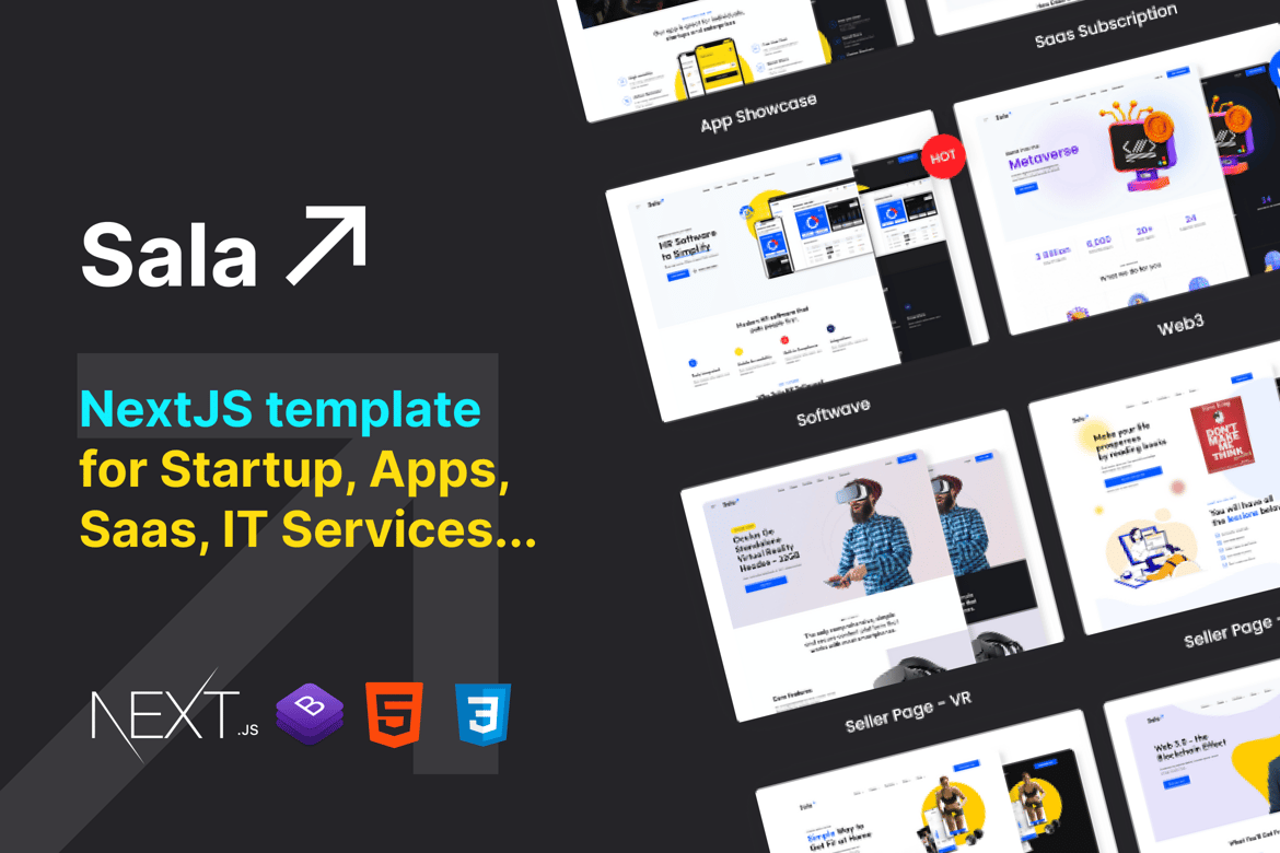 Template Website Sala - Solusi Modern untuk Startup & SaaS dengan NextJS