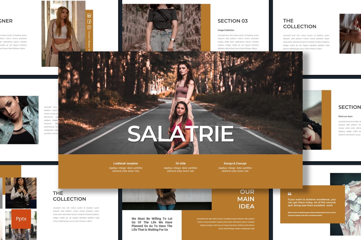 Template Presentasi PowerPoint Salatrie - Karya Minimalis dan Kreatif