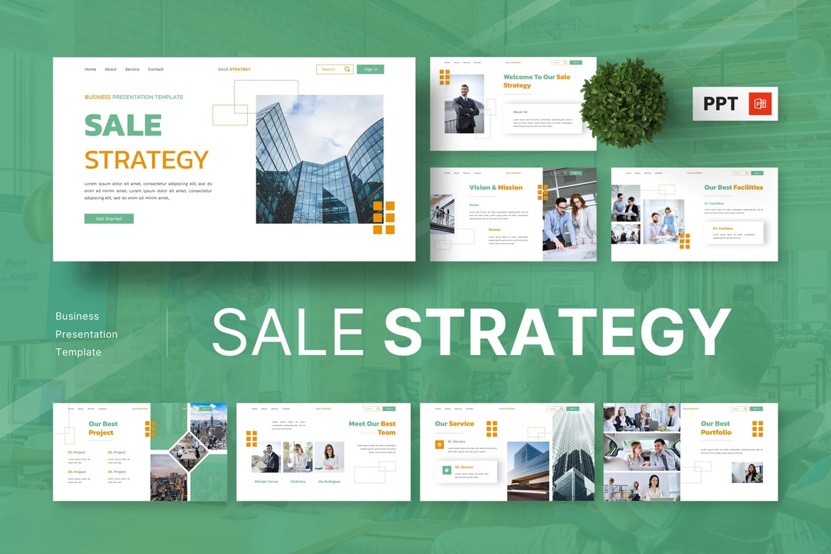 Strategi Penjualan - Template Presentasi Powerpoint Kreatif