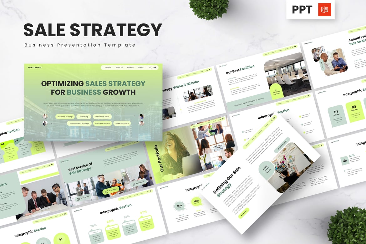 Template Presentasi Strategi Penjualan - Powerpoint Profesional