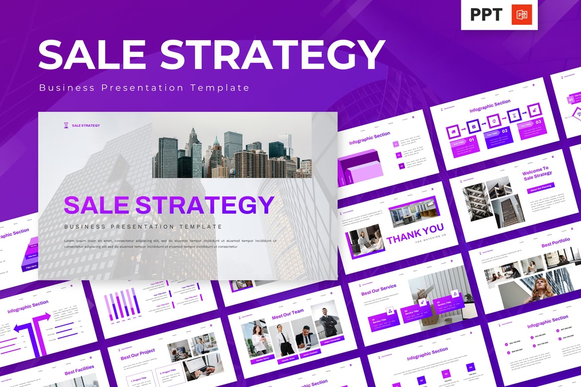 Template Presentasi Strategi Penjualan - PowerPoint Profesional