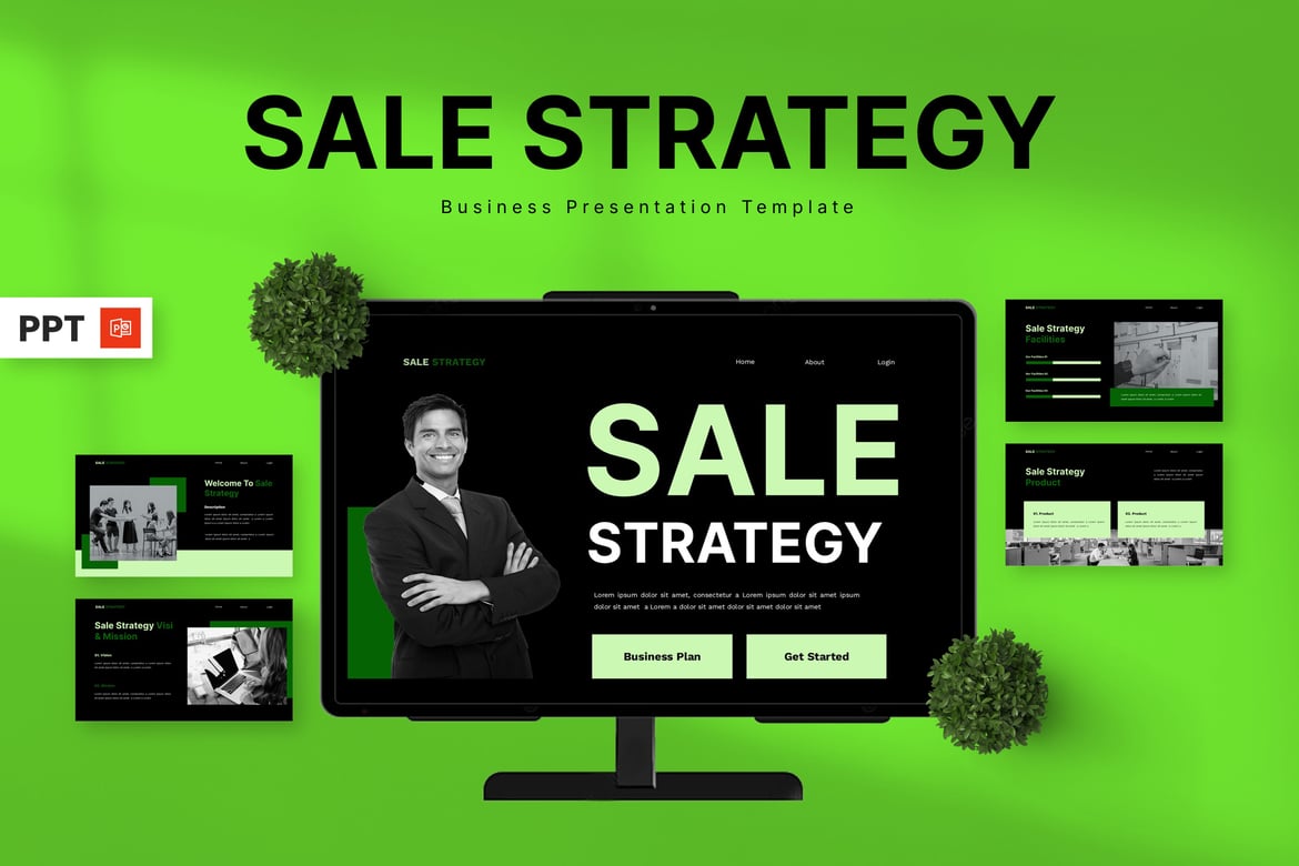Template Presentasi PowerPoint Strategi Penjualan yang Efektif