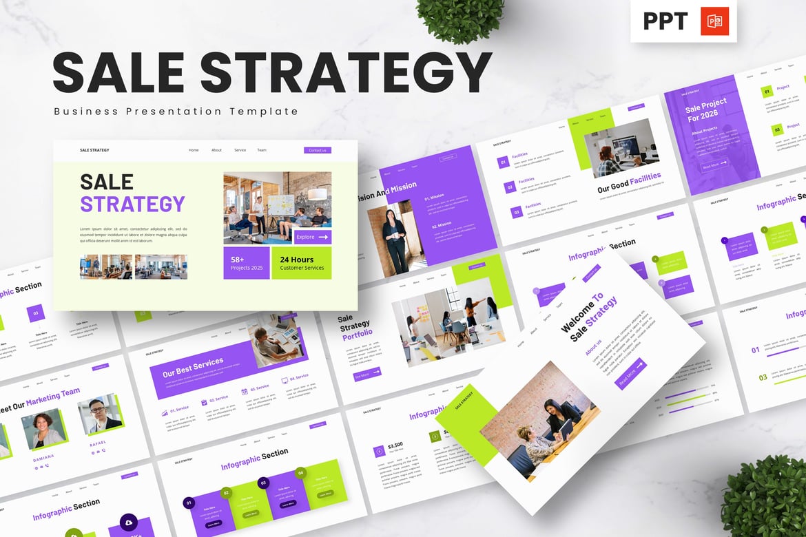Template Presentasi PowerPoint Strategi Penjualan yang Efektif
