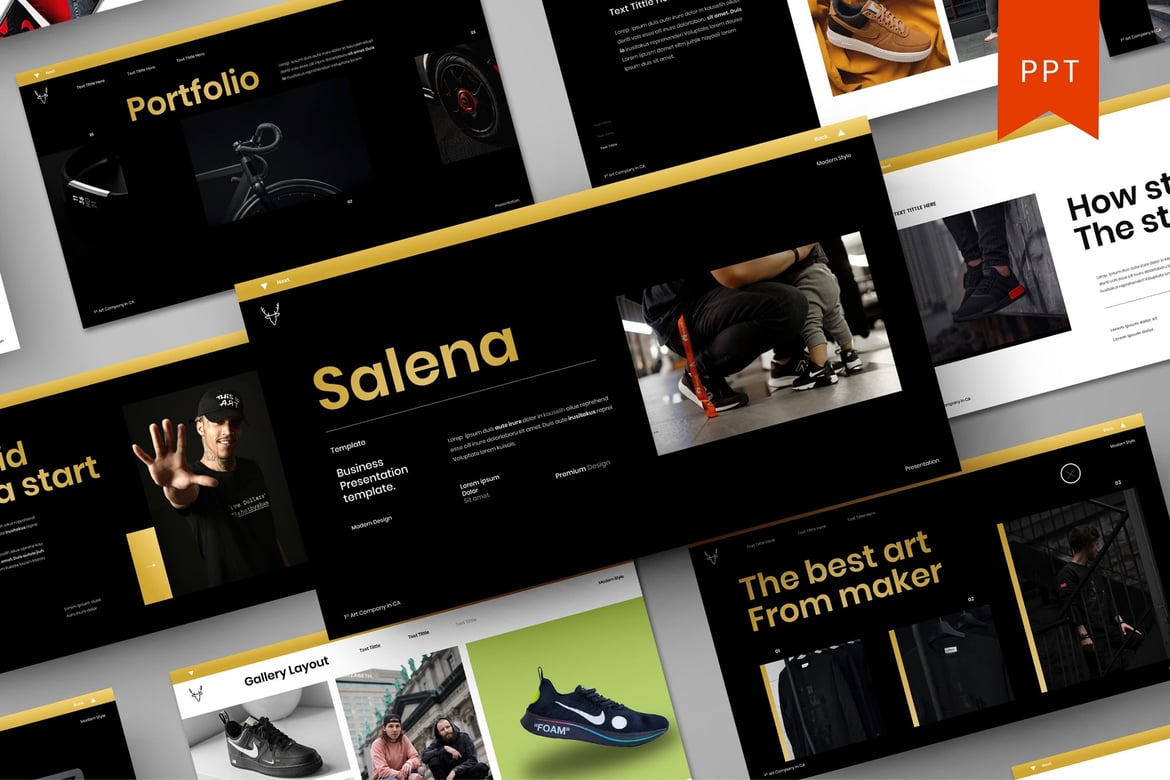 Salena – Template PowerPoint Bisnis yang Menarik