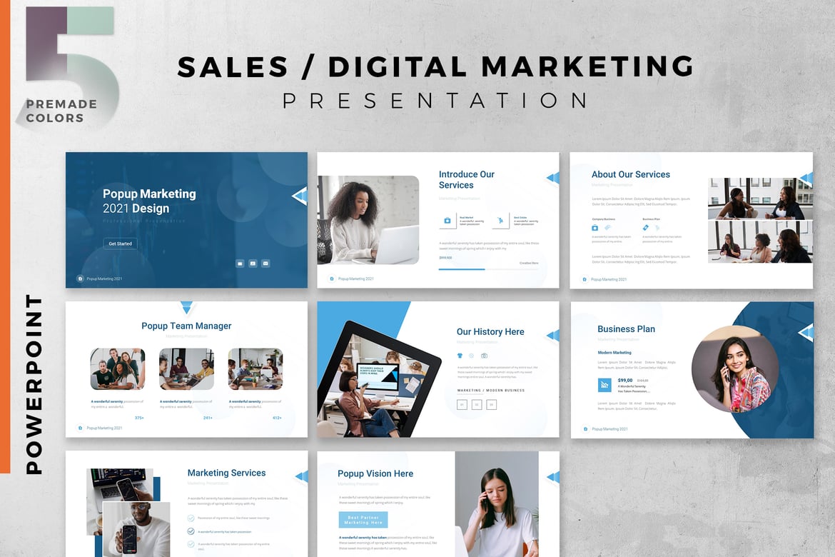 Template PowerPoint Strategi Pemasaran Digital yang Menarik