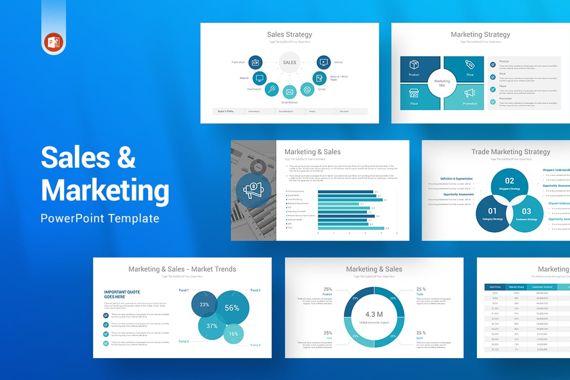 Template PowerPoint Penjualan dan Pemasaran yang Menarik
