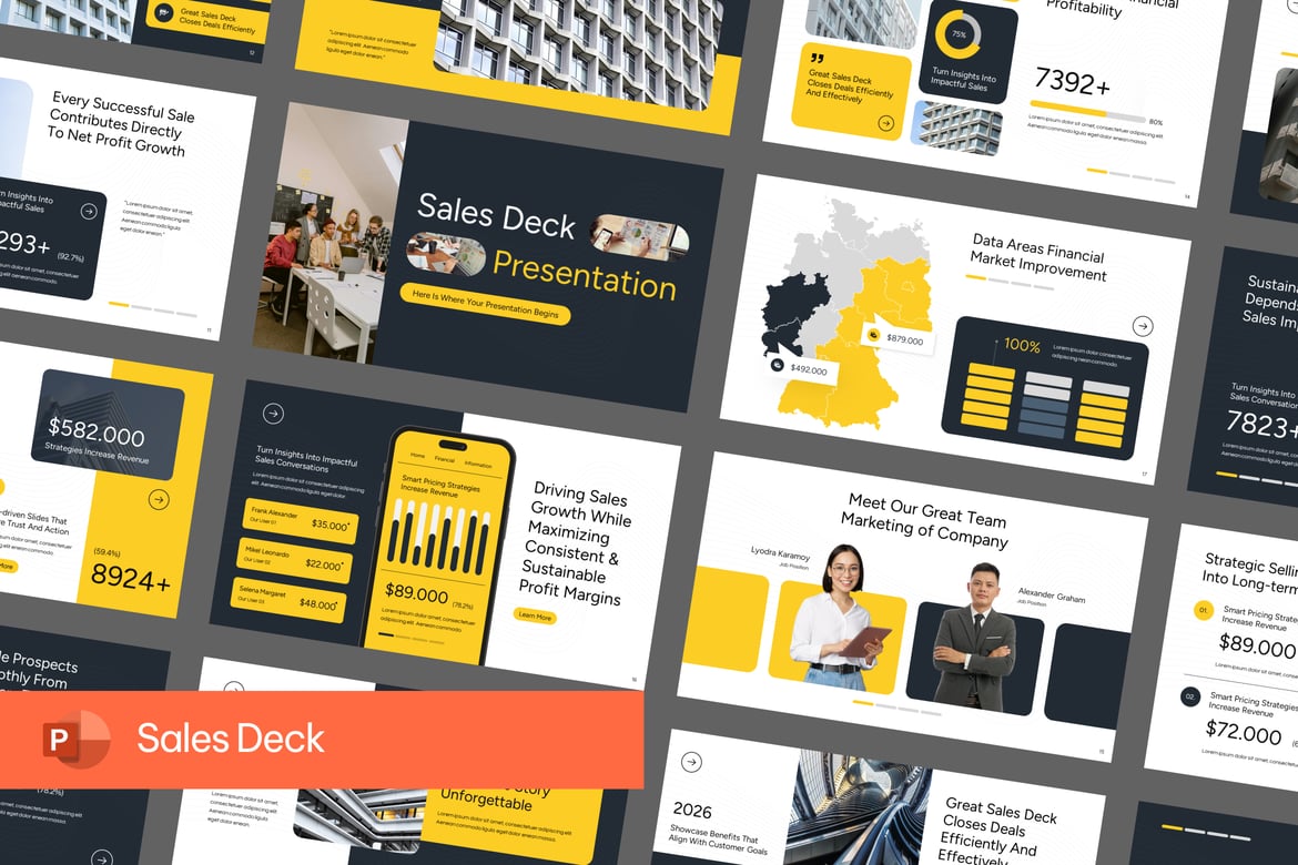 Template PowerPoint Deck Penjualan yang Menarik