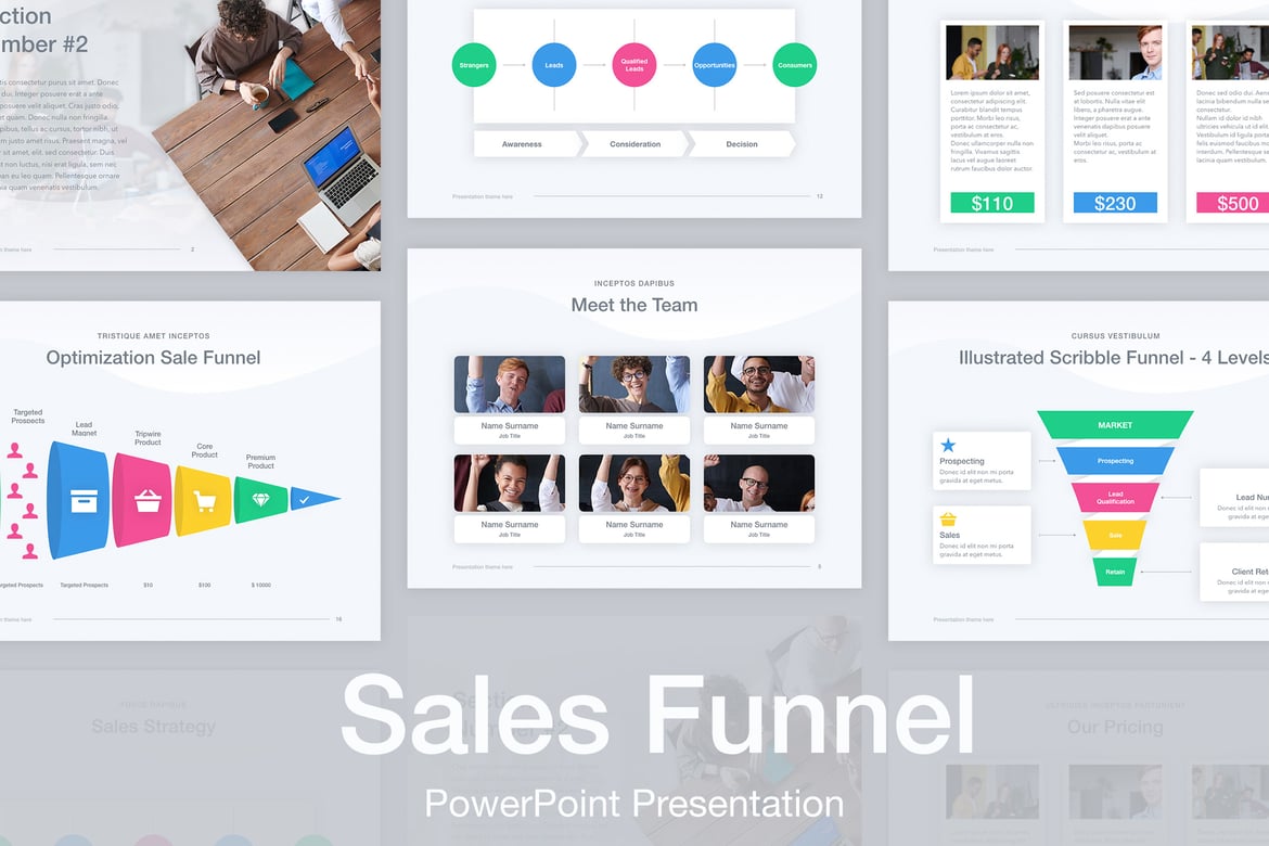 Template PowerPoint Funnel Penjualan yang Profesional dan Menarik
