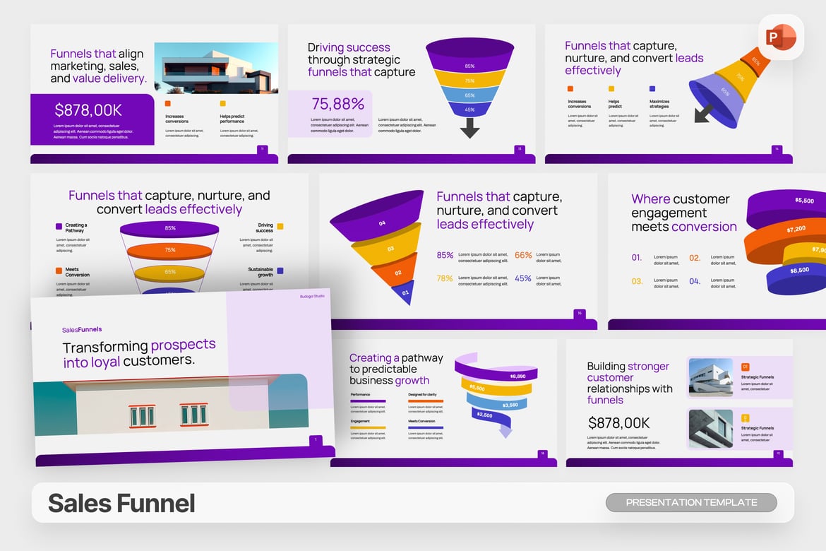 Template PowerPoint Sales Funnel yang Menarik dan Modern