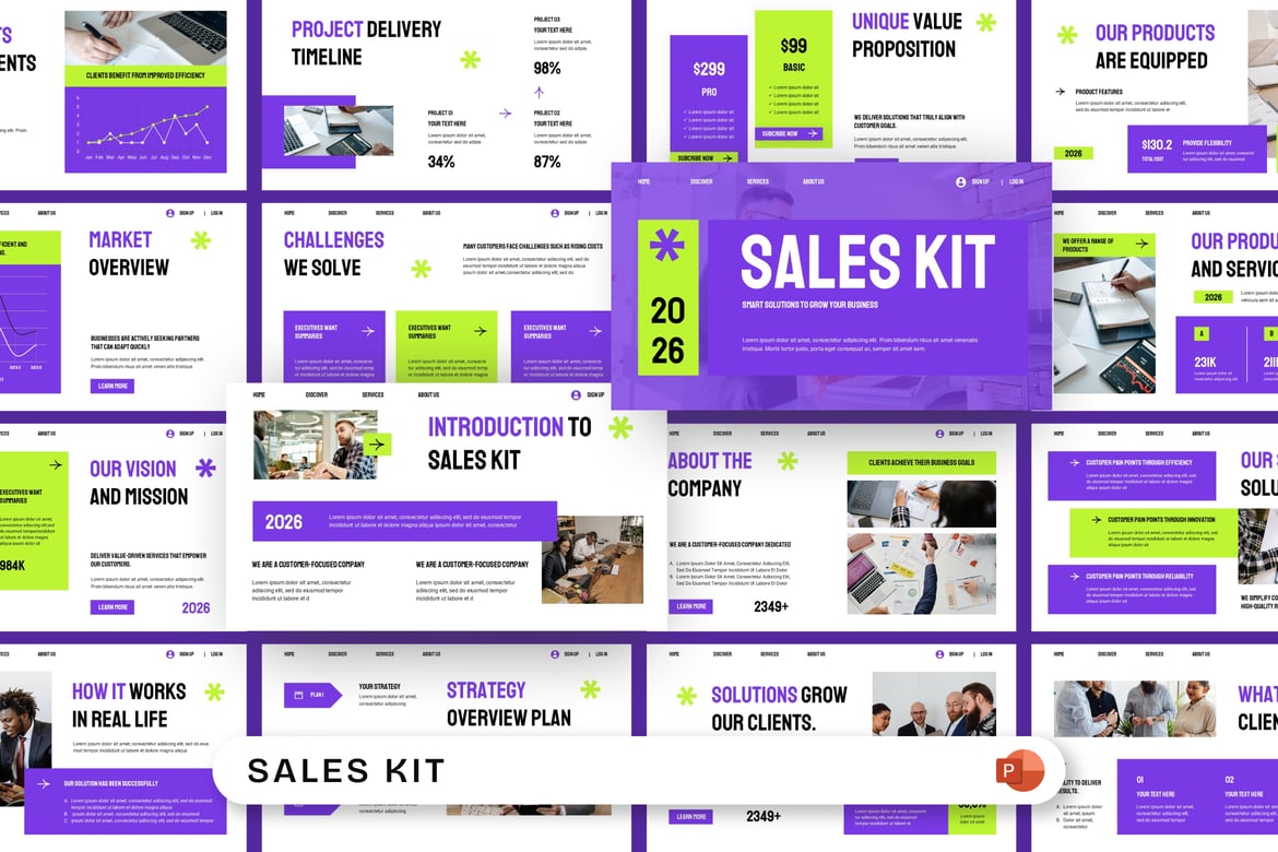 Template Presentasi PowerPoint Kit Penjualan yang Profesional dan Menarik