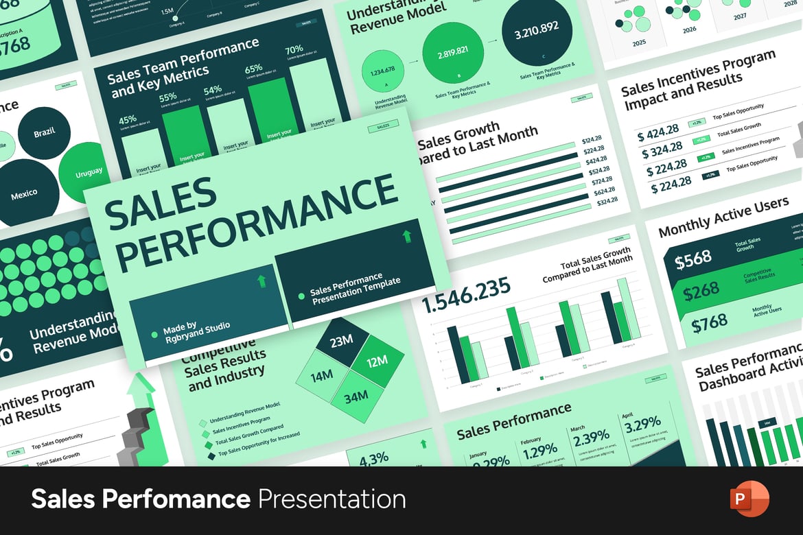 Template Presentasi PowerPoint untuk Kinerja Penjualan yang Profesional