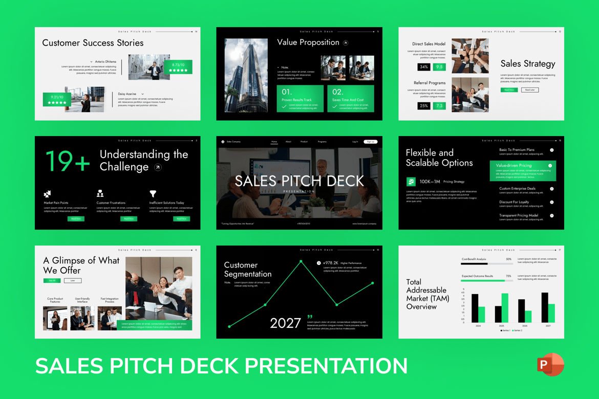 Template Presentasi PowerPoint Pitch Penjualan yang Menarik
